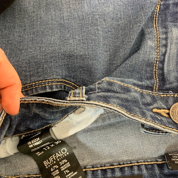 BUFFALO David Bitton Boulevard Mid Rise Jeans With Pockets Jean Denim Blue Sz 12 - Picture 7 of 7
